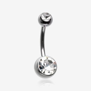Claire’s Surgical Steel Belly Button / Navel Ring - Clear Diamond